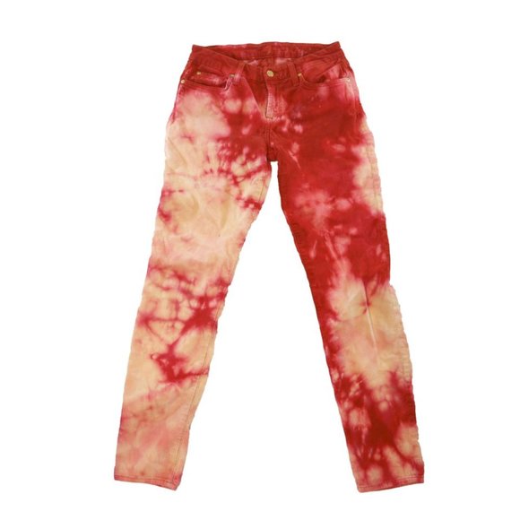 BleachDyed 7 for All Mankind Orange Corduroy Pants - Picture 2 of 3